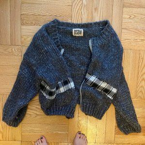 LF Patchwork Knit Cardigan Zip Up